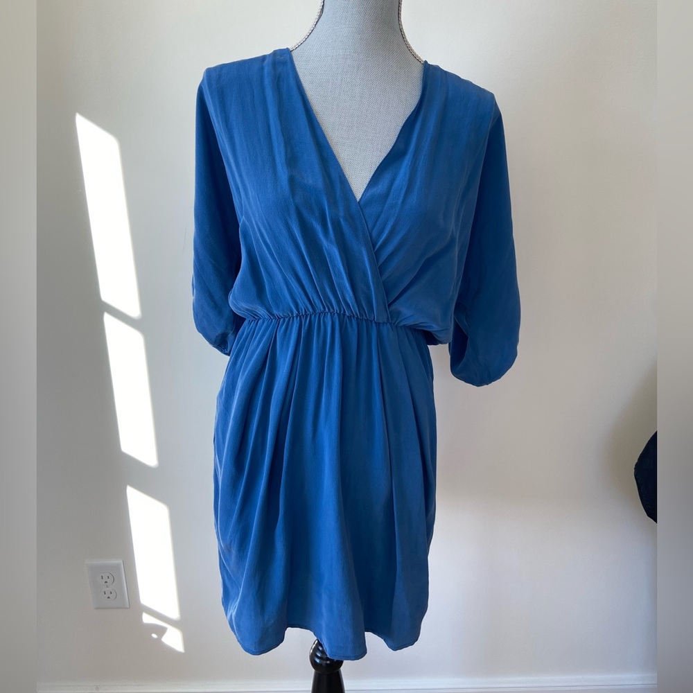 Ulla Johnson Blue V-Neck Mini Dress